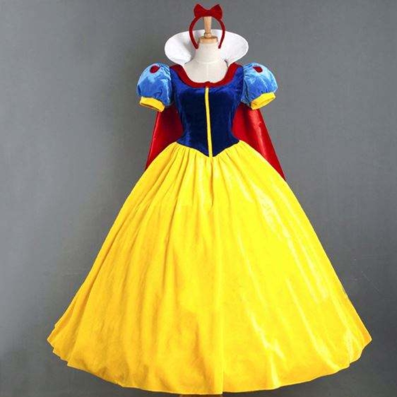 Vuxen cosplay klänning snövit flicka prinsessan klänning kvinnor