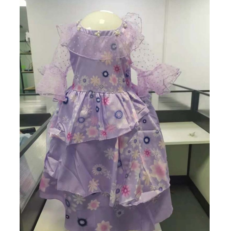 2022 Baby Girl Dress Mirabel Girl Princess Dress Elegant Evening Party Tutu Prom Gown Encanto Children Cosplay Costume