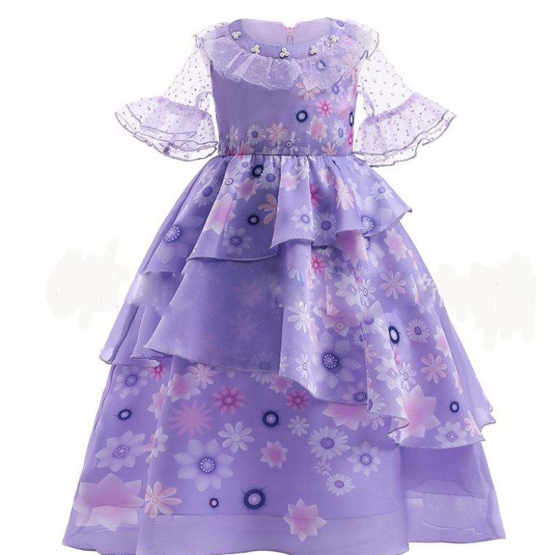 2022 Baby Girl Dress Mirabel Girl Princess Dress Elegant Evening Party Tutu Prom Gown Encanto Children Cosplay Costume