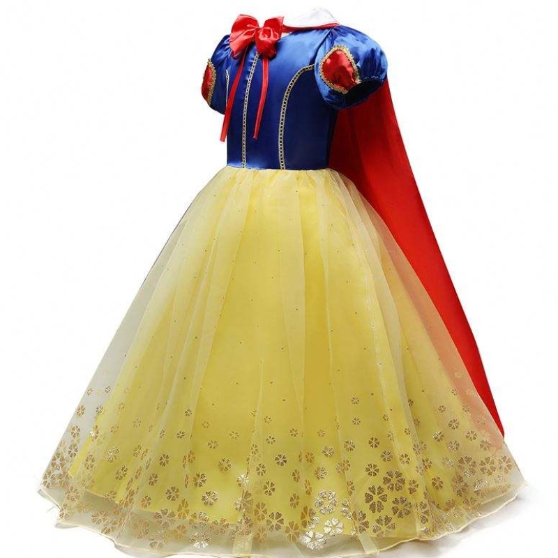 Princess Dress Costume White Snow Cosplay Party Dress Girls Halloween Prom Kids Wear