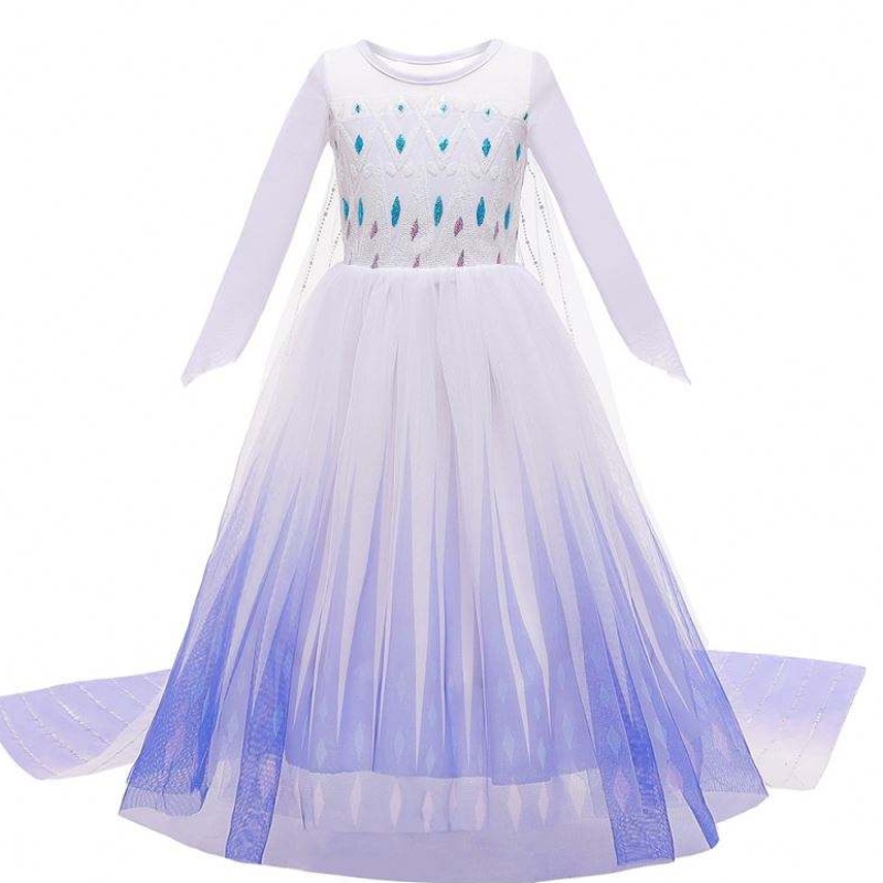 Ny stil flickor prinsessan elsa klänning boll klänning födelsedag barn cosplay helloween kläder tv/movie cosplay costum