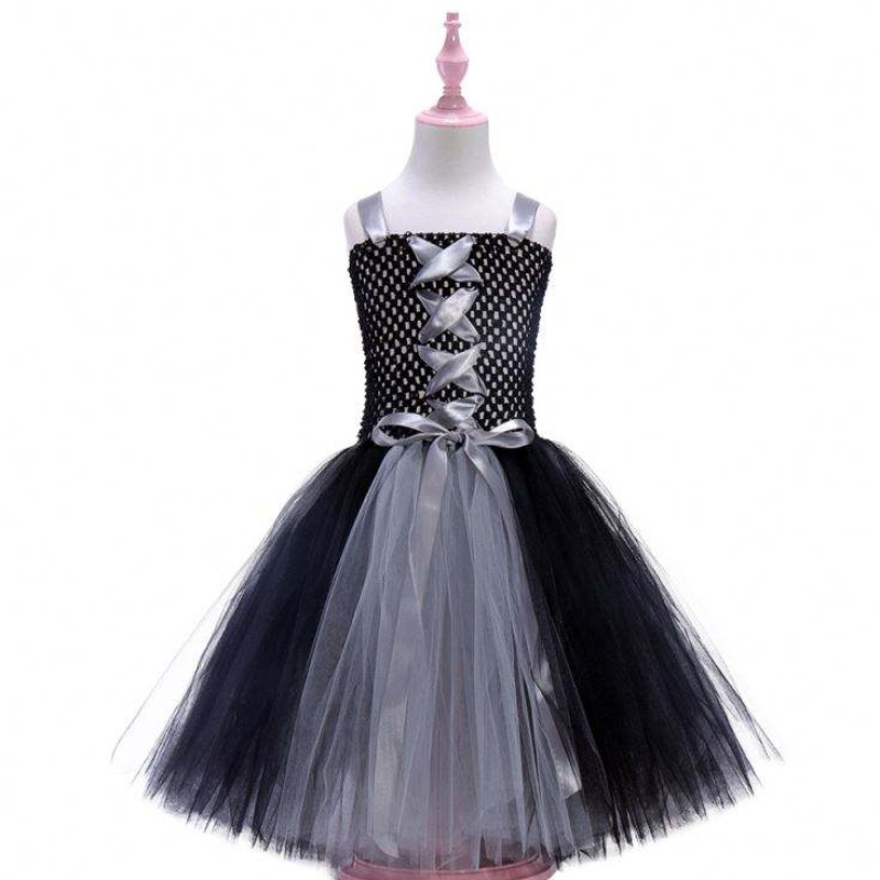 Barnens kläder Halloween Sleeping Spell Witch Dress Girl Mesh Tutu kjol Cosplay Costume