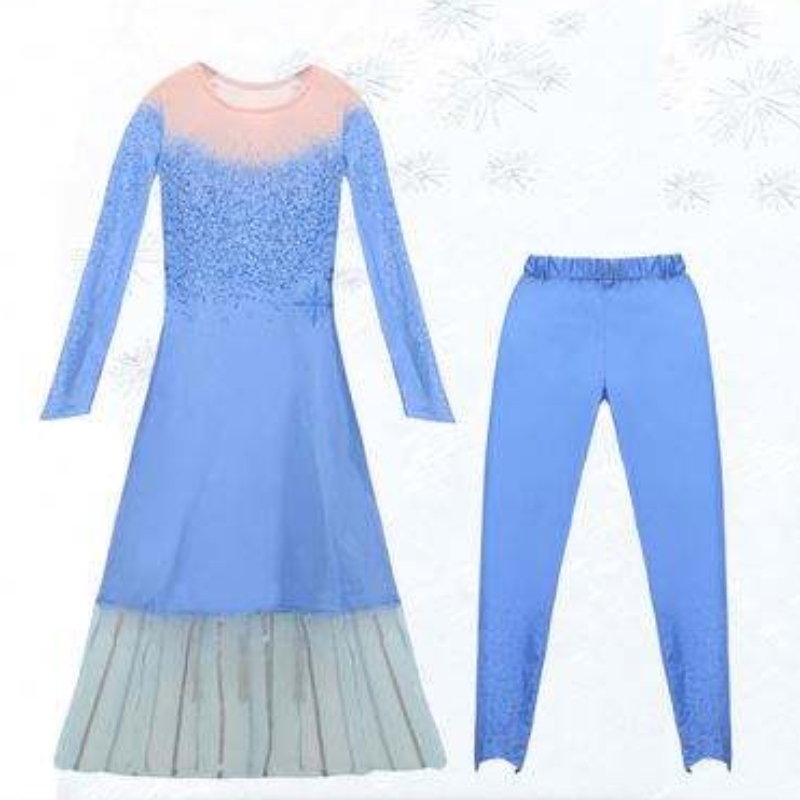 Girls Princess Dress Party Elsa Carnival Frozen 2 Elsa Anna Princess Fancy Dress Kid Costume