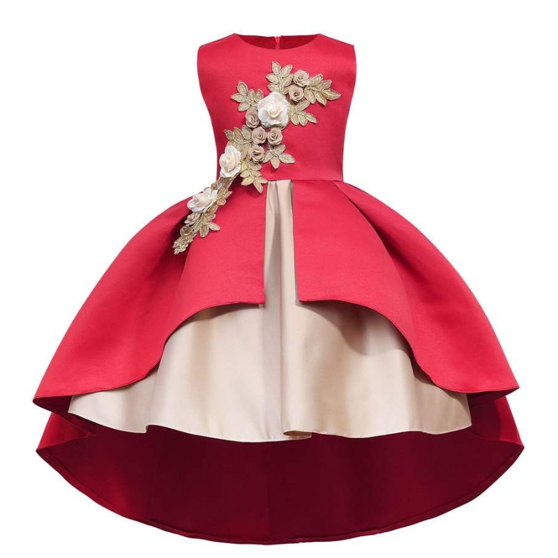 Partihandel ärmlös prinsessa klänningar bow spets prinsessa tårta kläder för barn barn blommor klänningar