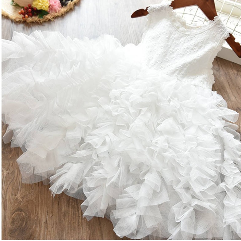 Sommar småbarn flicka klänningar barn spets blommor boll klänning barn flickor fluffig tårta smash klänning prinsessan festkläder