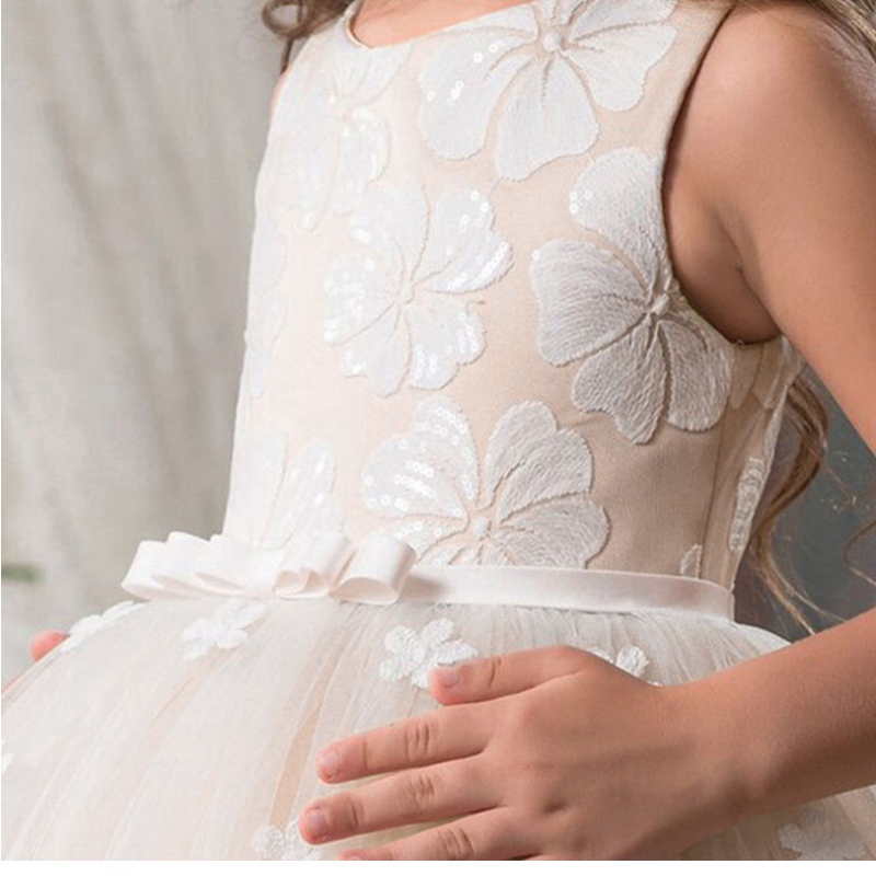 Vintage Flower Girls Dress for Wedding Evening Children Princess Party Pageant Long Gown Kids Dresses For Girls Formal Clothes
