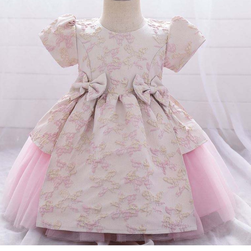 Meiqii 0-6 års satin tyll barn blomma parti bär barnnyfödd mini prinsessan klänning flicka baptsim kläder l1975xz