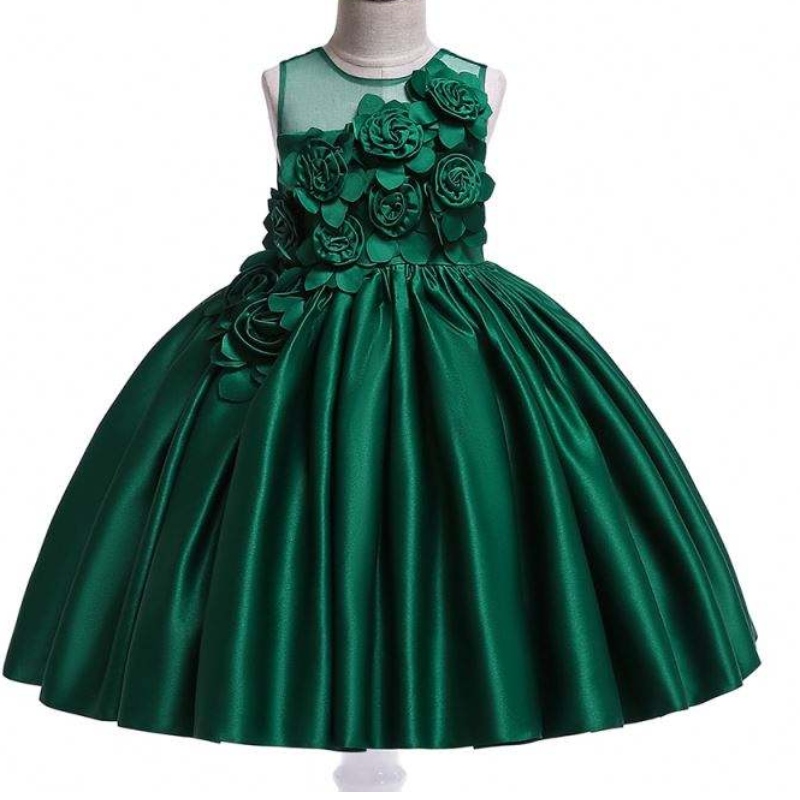 Partihandel bröllop boll klänning prinsessan baby blommor flicka mode födelsedagsfest klänning l5068