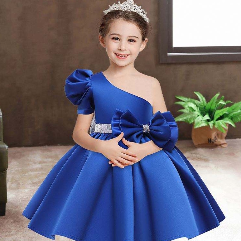 Baige Flower Sequin Girls Summer Dresses Party Birthday Girl Dresses Trading Kids Clothes L0821