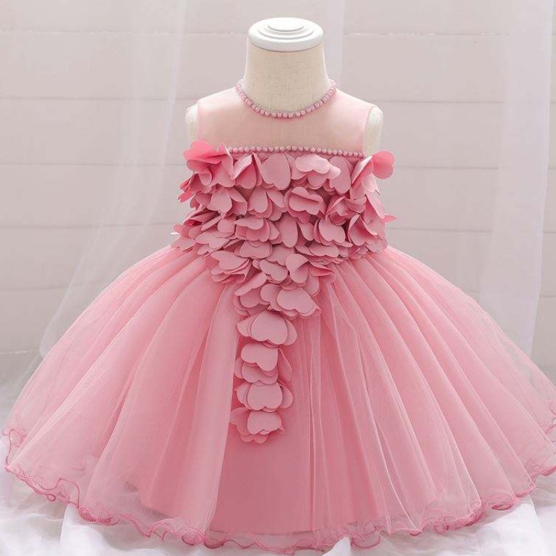 Ny design barn kläder barn frock design blomma baby flicka födelsedag klänning l1932xz
