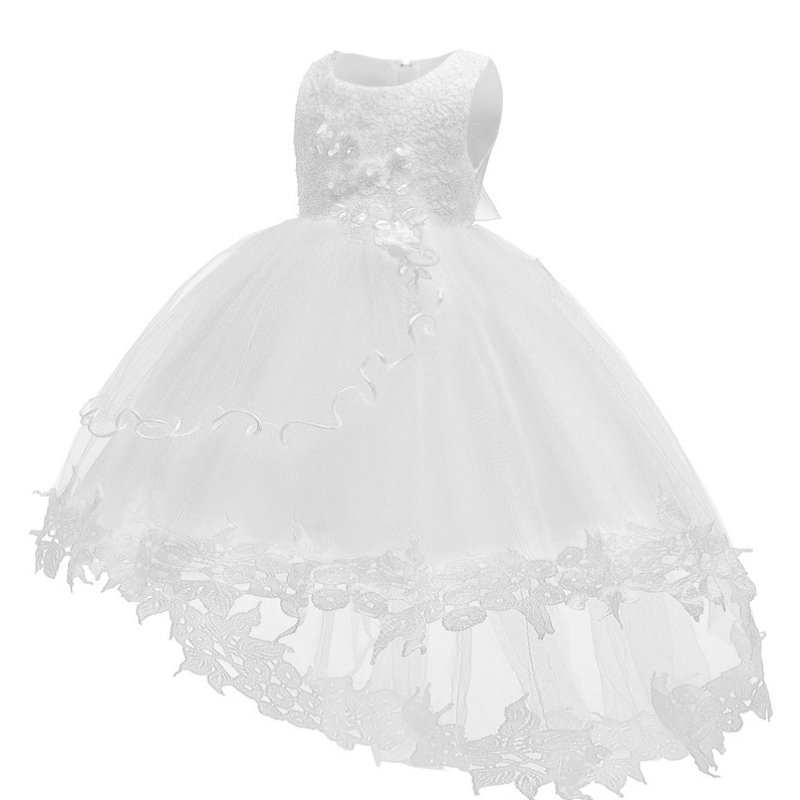 European Style Girl Wedding Dress for Kids Lovely Birthday Party Tutu Red Dresses For Girls 6-24 månader gammal ärmlös