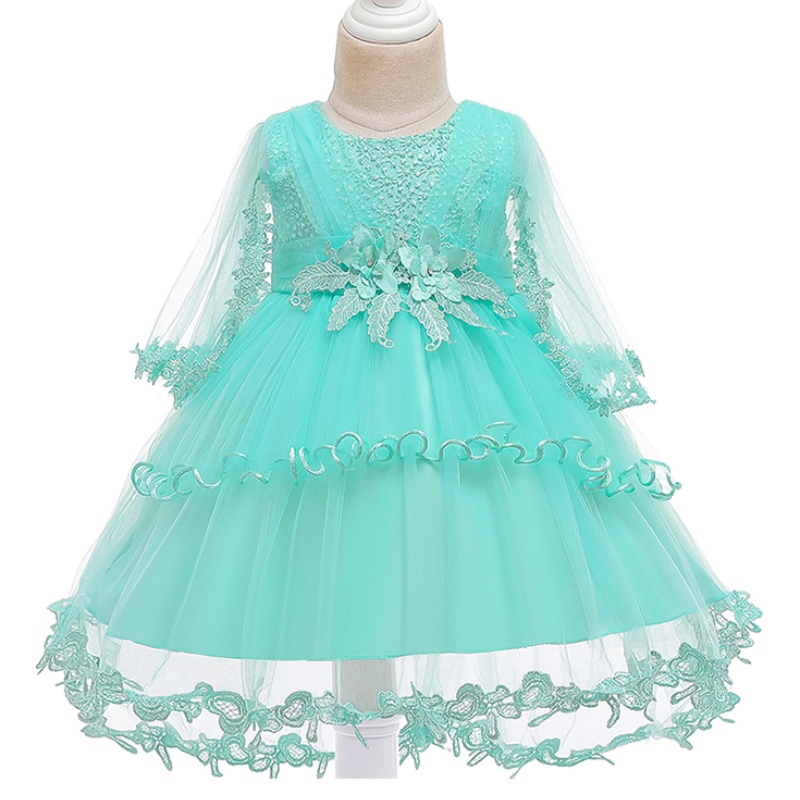 ANSOO Princess Flower Girl Dress Summer Tutu Wedding Birthday Party Barnklänningar för flickor Barn kostym tonåring prom design