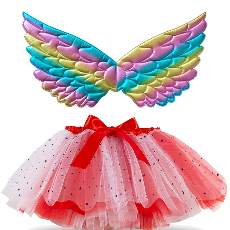 Girls Multicolor Tutu kjolar Ballet Birthday Party Tutu Dress Girls \\ 'Dance Kirts For Princess Costume With Wings