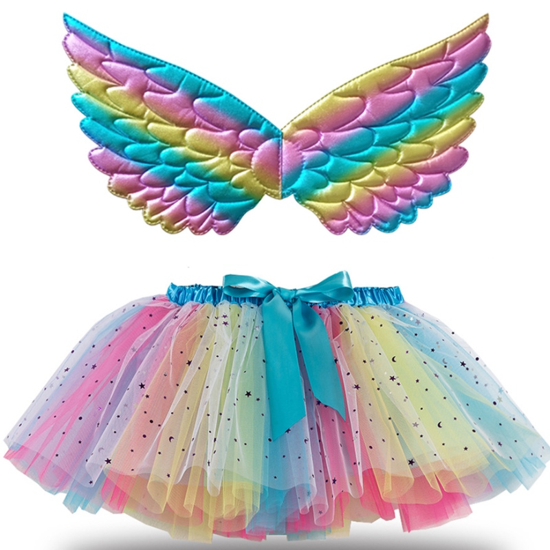 Girls Multicolor Tutu kjolar Ballet Birthday Party Tutu Dress Girls \\ 'Dance Kirts For Princess Costume With Wings