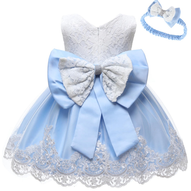 Babyny stil fancy boll rosa barn klänning baby flickor fest bär blommor flickor klänning i 3 år