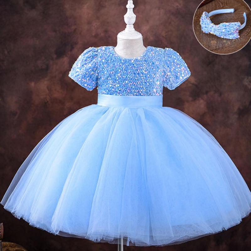5-9 år flickor prinsessan klänning paljett spets tyll bröllop fest tutu fluffy klänning för barn barn