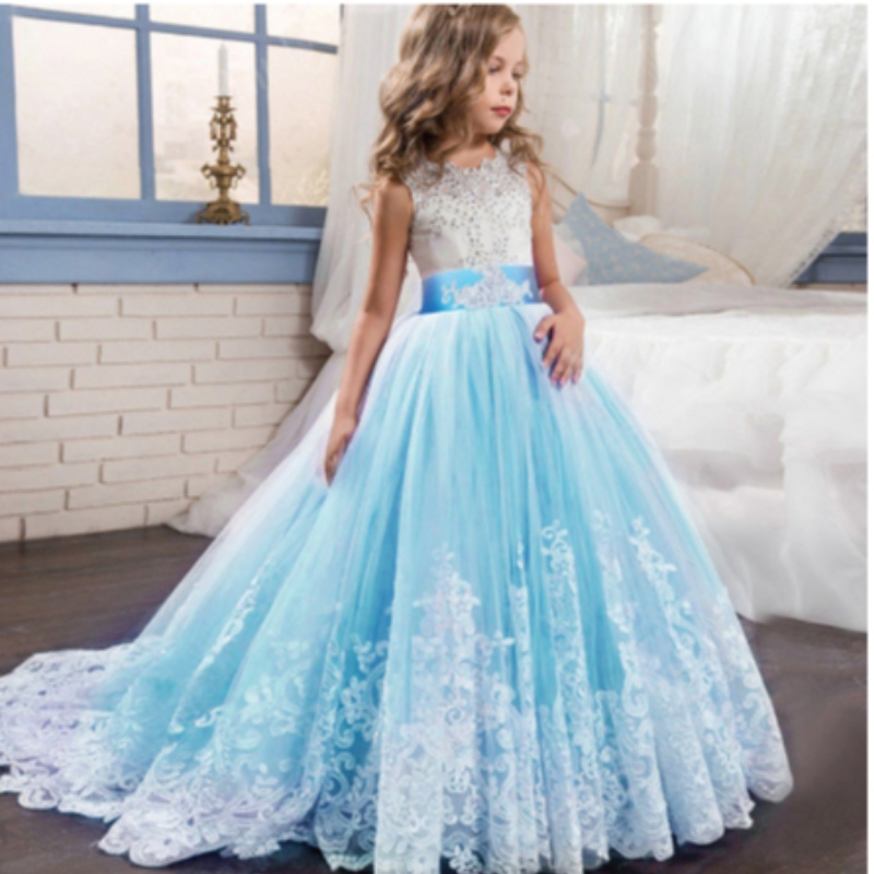 Baigeluxury design grossist barn bröllop evenemang boll klänning fancy prinsessan prom frock flicka party klänning lp-231