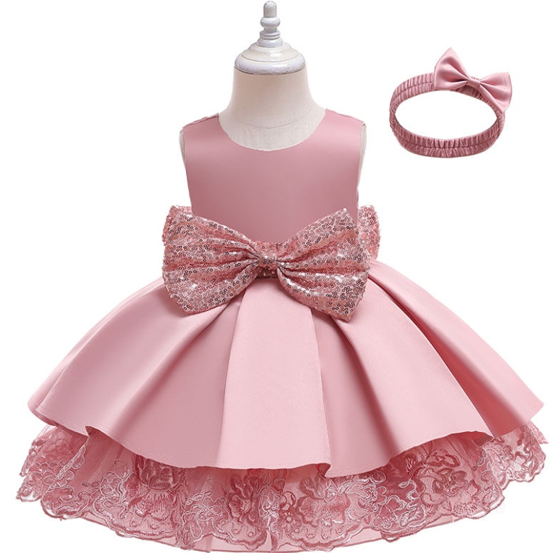 Spädbarnsklänning 24 månader gammal födelsedag Vestidosde Noiva Princess Robe Princesses Flower Girl Wedding Dresses 2-12 för barn