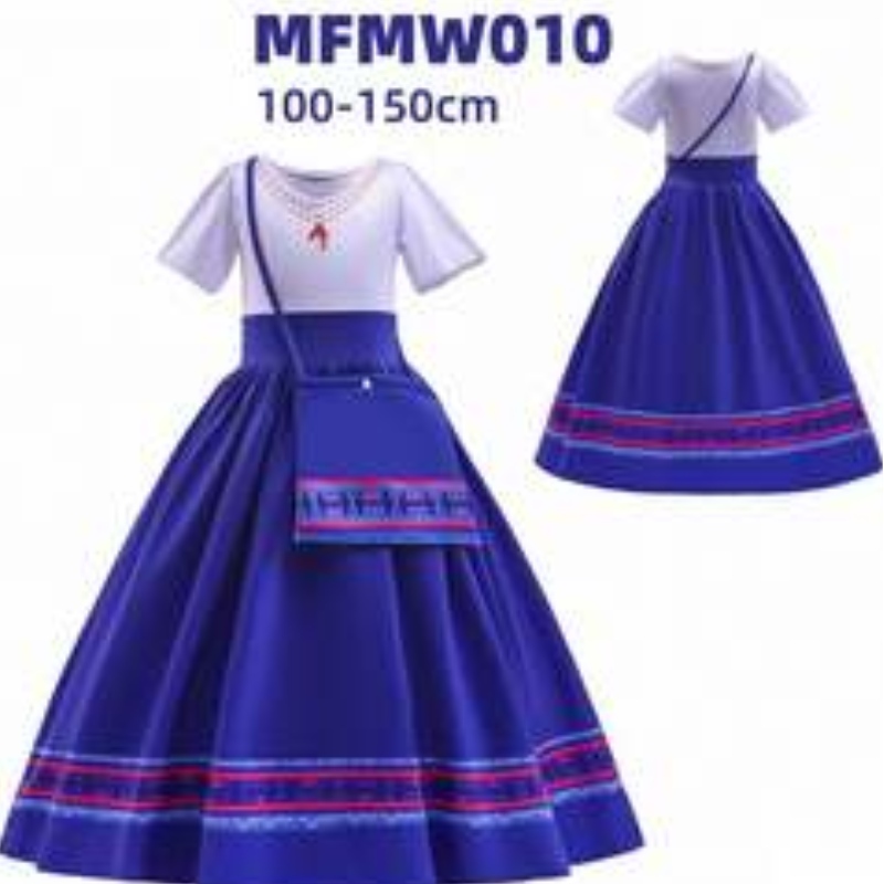 Baige Encanto Mirabel Luisa Cosplay Costume Girl Party Dress Hallowen Princess Dress With Bag