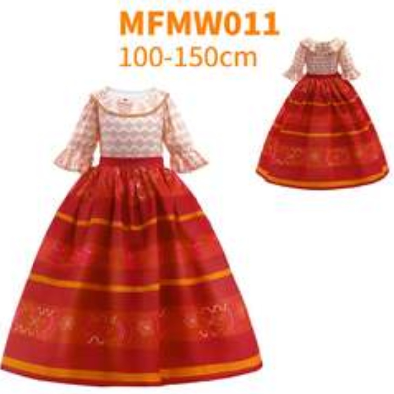 Baige Encanto Mirabel Luisa Cosplay Costume Girl Party Dress Hallowen Princess Dress With Bag