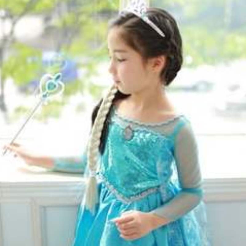 Frozen Elsa Anna Costume Elsa 2 Dress Halloween Girls \\ 'klänningar med paljetterad