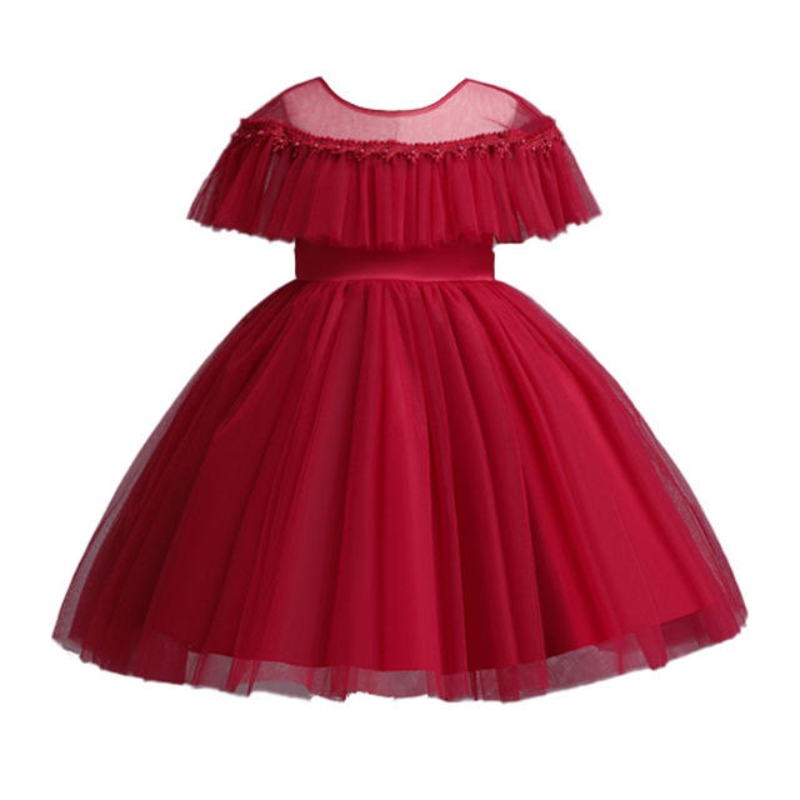 Söt tjej tutu klänning mesh prinsessan klänning för födelsedagsfest prom tyllkläder