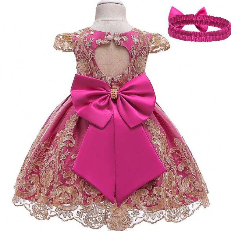 Baige Children's Flower Dress Kids Clothing 0-5 Y Girls Lace Wedding Party Dresses With Pannband L5192XZ