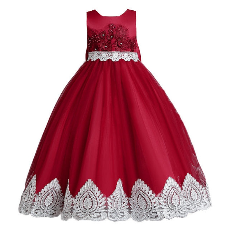 Flickor Long Tail Princess Dress 2022 New Flower Catwalk Dress
