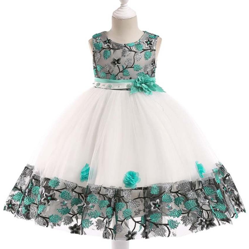 Partihandel barn frock designer bildernya modell barn flickor festklänningar för födelsedag bröllop fest l5045