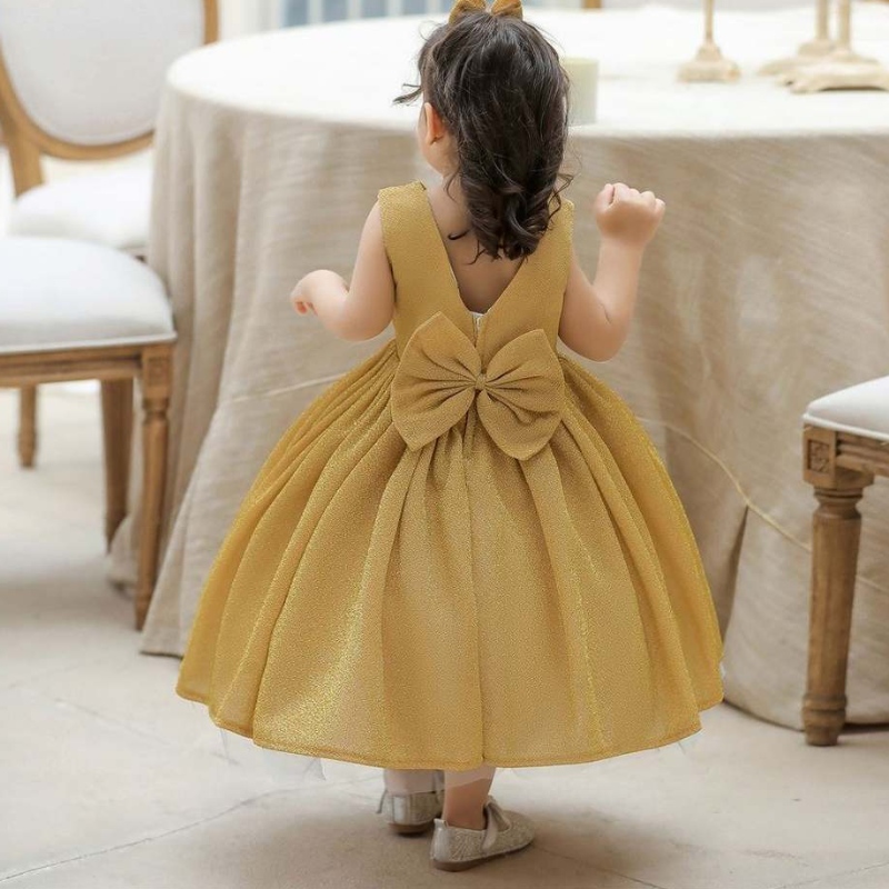 Baigenyfödd baby bollklänning prinsessa tyll blommor flicka klänning formella paljetter barnflickor födelsedagsfest klänningar