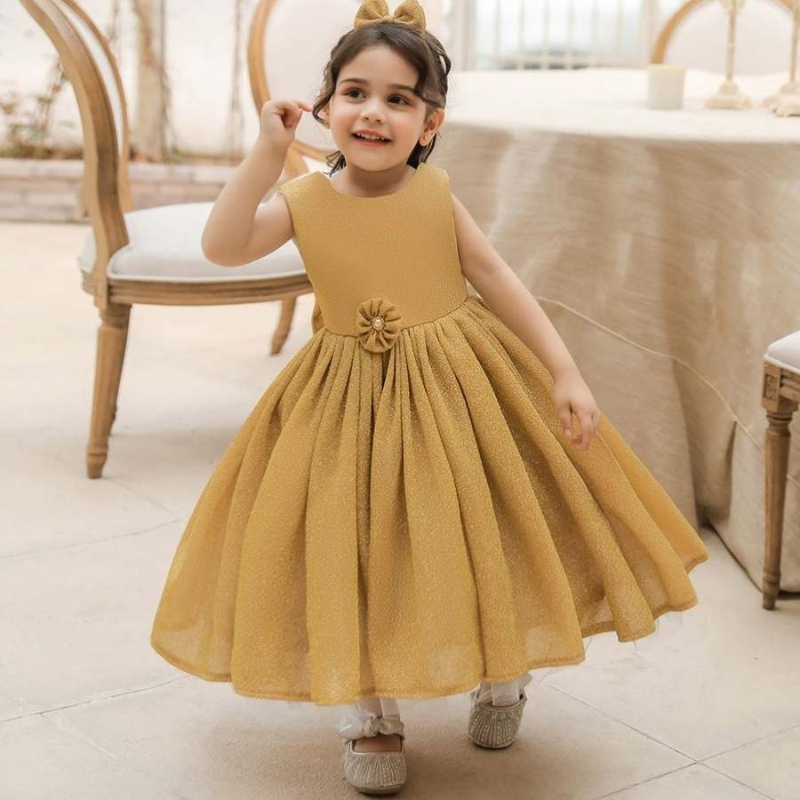 Baigenyfödd baby bollklänning prinsessa tyll blommor flicka klänning formella paljetter barnflickor födelsedagsfest klänningar