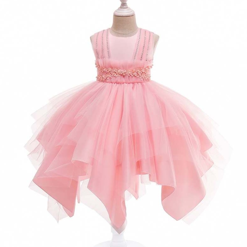 Baige Western Style Boutique Kids Clothing Children's Dress Brodery Birthday Party Dress