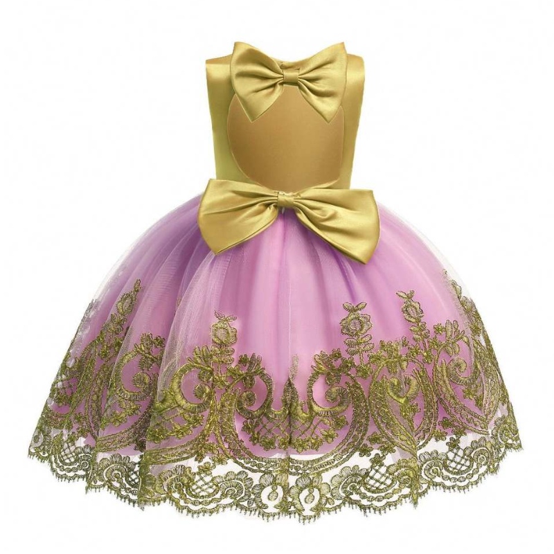 2021 Baige Kids Garment Christmas Frock Newborn Baby Girl Birthday Party Dresses B-8086
