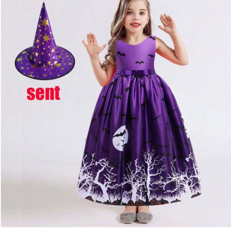 Het försäljning halloween barn kostymer små flicka korta klänningar 3-10 år barnkläder