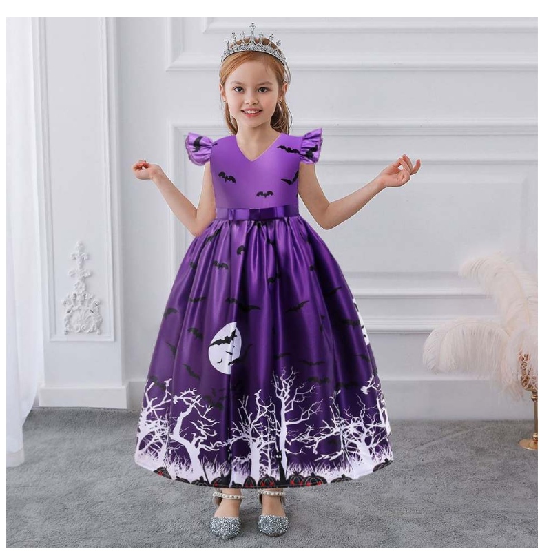 Het försäljning halloween barn kostymer små flicka korta klänningar 3-10 år barnkläder