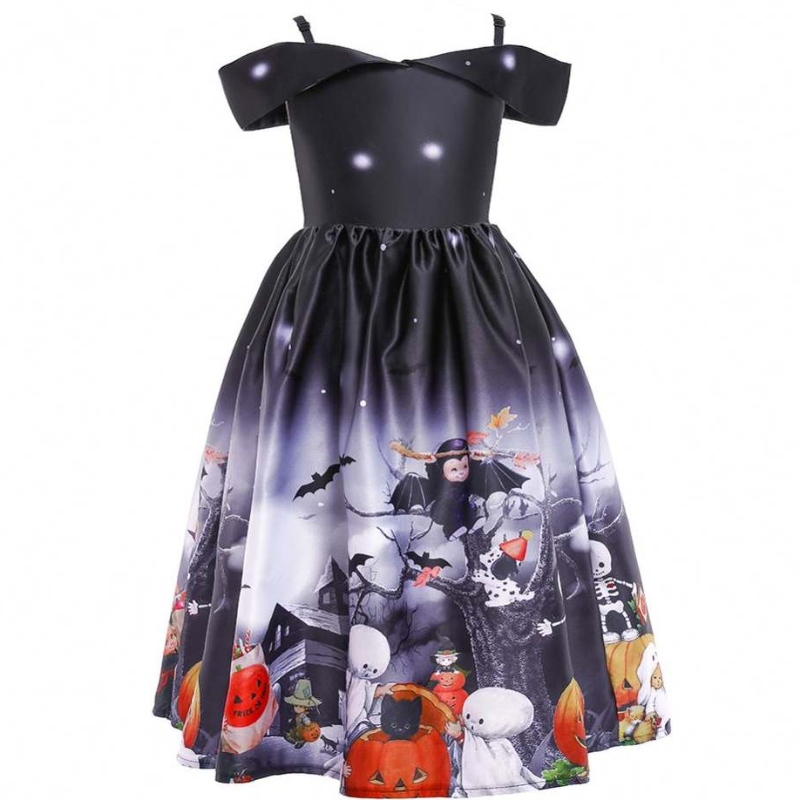 Ny mode off axelflickor stropplös maxi cosplay klänning svart monterad halloween lång bollklänningsdräkt klänningar