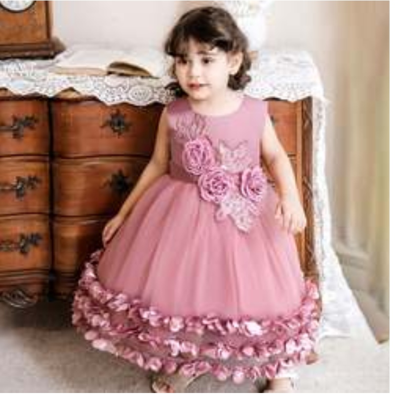 021 Baby Christmas Fancy Dress Baige Summer FROCK Formell fest Princess Vacker Baby Dress N2105