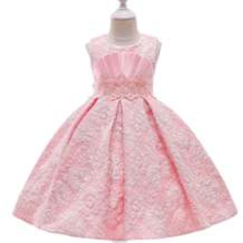 Aige New Fashion StyleJacquard Frocks Children Flower Girl 3-12 år Baby Girl Dresses L5253