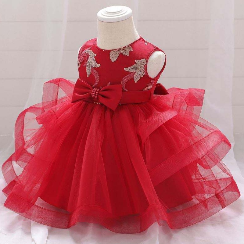 Baige broderi baby girl party klänning barn rocks design baby flickor födelsedagsfest klänning l1929xz