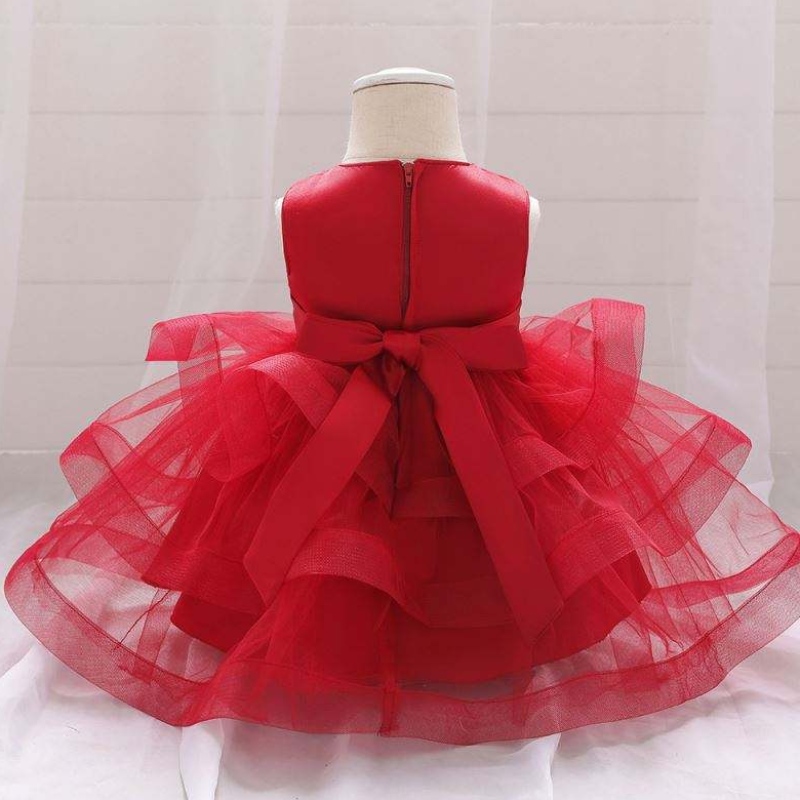 Baige broderi baby girl party klänning barn rocks design baby flickor födelsedagsfest klänning l1929xz