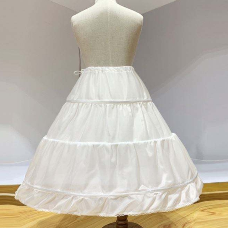 Baige baby flicka petticoat för barn lång bröllopsklänning live pannier för flicka lång prinsessklänning crinoline för blommor flickor