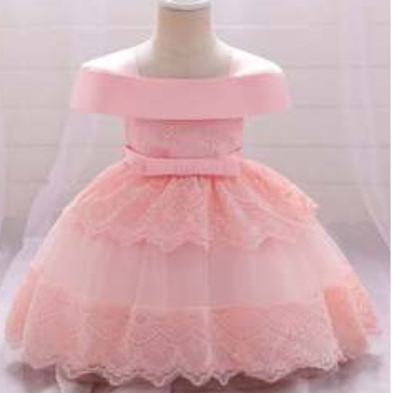Baige barn klädklänningar sommar frock design bildnyfödd baby flicka fest klänning
