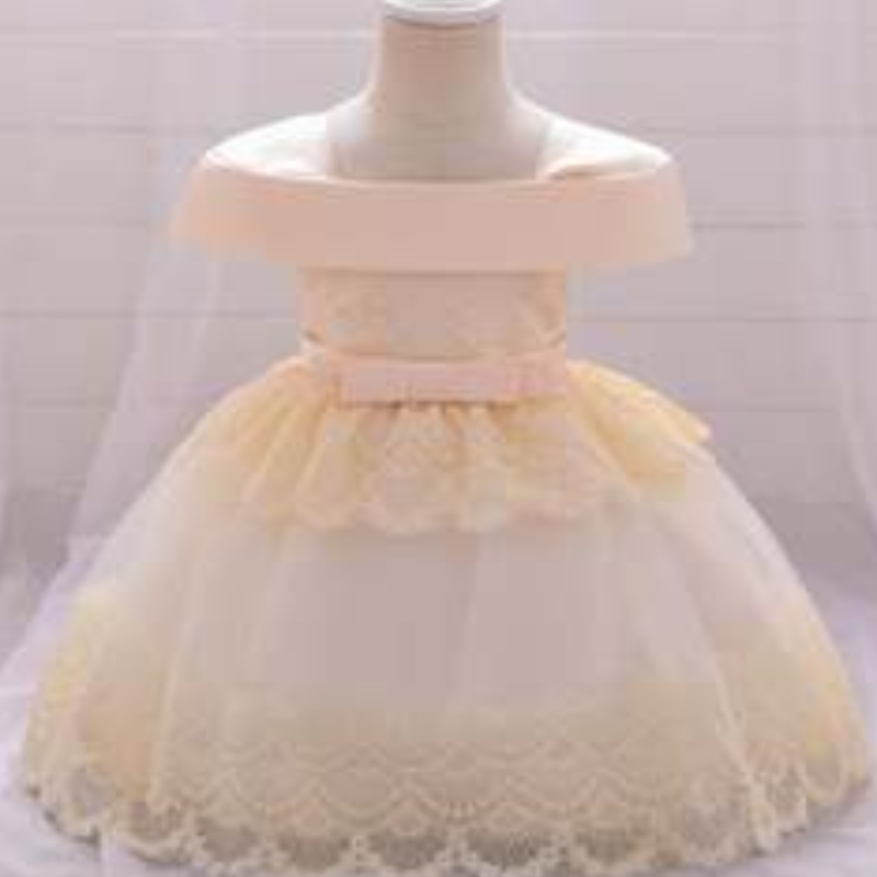 Baige barn klädklänningar sommar frock design bildnyfödd baby flicka fest klänning