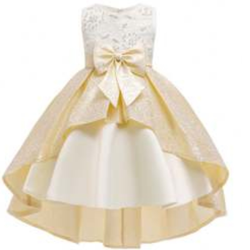 Baige Boutique Clothing Girls Party Dresses Satin Children Dress Designs Long Plagment T5176