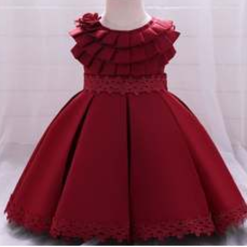 Baige New Fashion Children Ball Gown Satin Party Formal Wedding Flower Girl Dress L1976xz