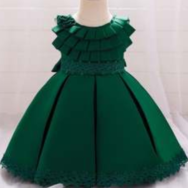 Baige New Fashion Children Ball Gown Satin Party Formal Wedding Flower Girl Dress L1976xz
