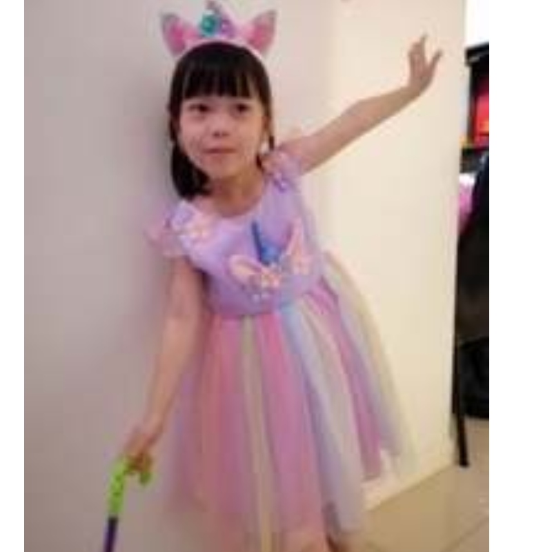 Baige Amazon Sellsbaby Girls Unicorn PrincessTutu Dress Flower Girls Rainbow Dress Födelsedagsfest Kostym Barn Summer Tulle
