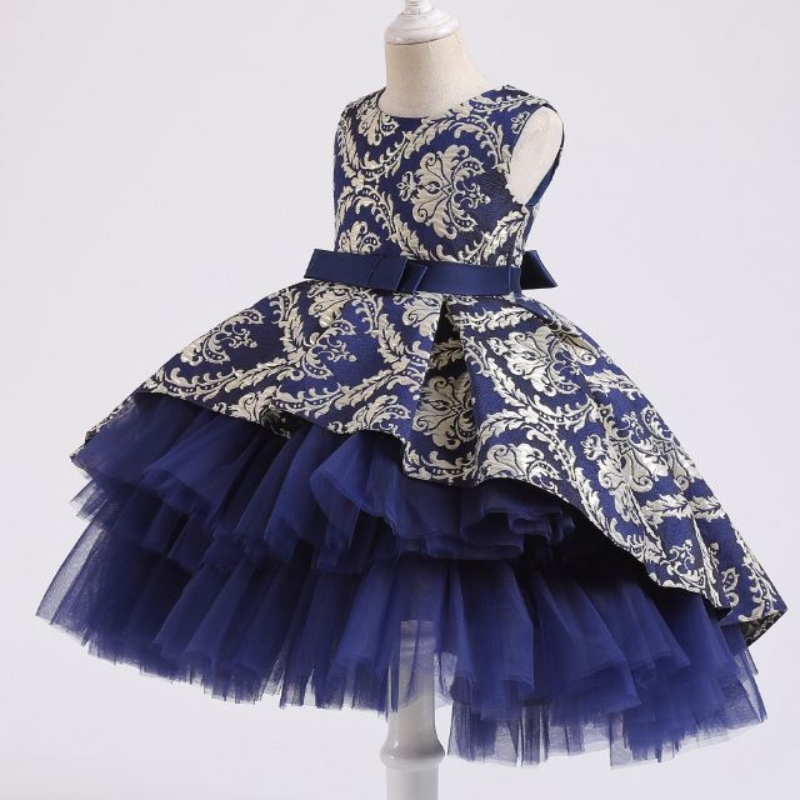Baige 3-12y Flower Girl Fluffy Dress Factory Wholesale Boutique Kids Clothing Princess Tutu Kjol 2171
