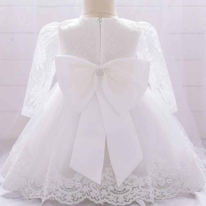 Baige Ny ankomst 0-2y Summer Girl Dresses spets långa ärmar Flower Baby Girl Prom Dress L1940XZ