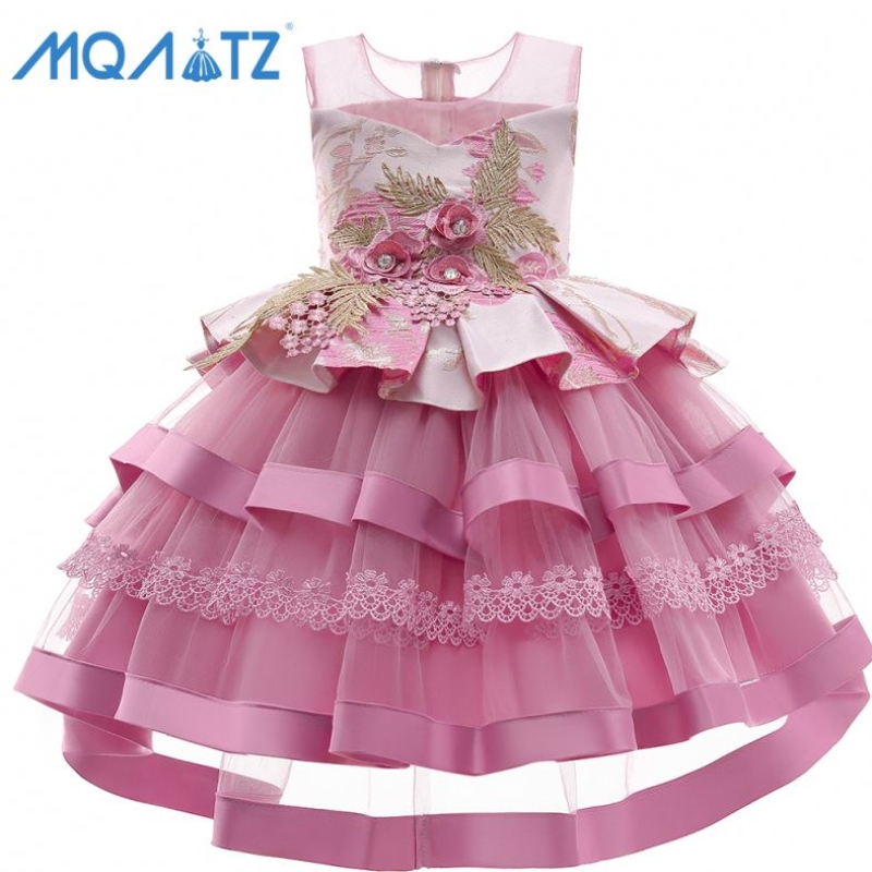Baige Hot Selling Multi-Layered Baby Girl Födelsedagsklänningar Cotton Girl Princess Party Dresses Girls Tutu Dress for Party